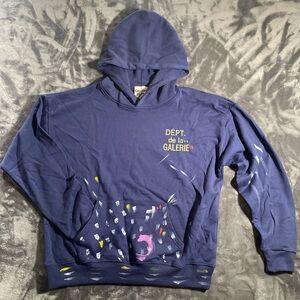 Gallery Dept. Navy/blue paint-splatter Hoodie